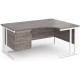 Maestro Cantilever Ergonomic Corner Desk with Fixed Pedestal